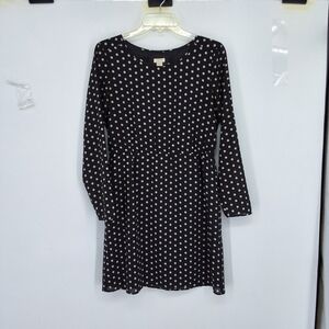 Black Polka Dot Long Sleeve Dress